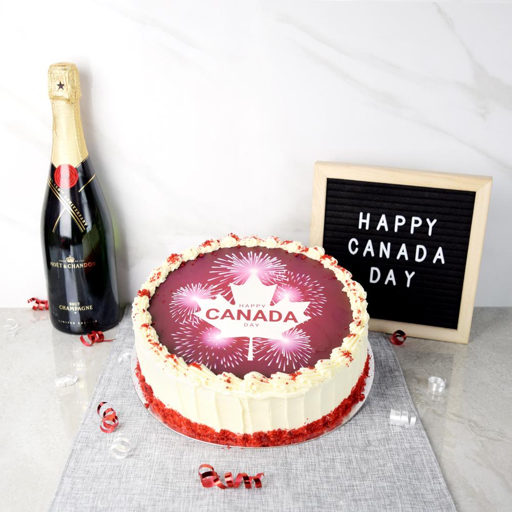 Large Canada Day Cake