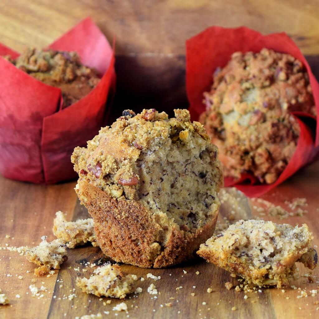 Banana With Pecan Crumble Muffins