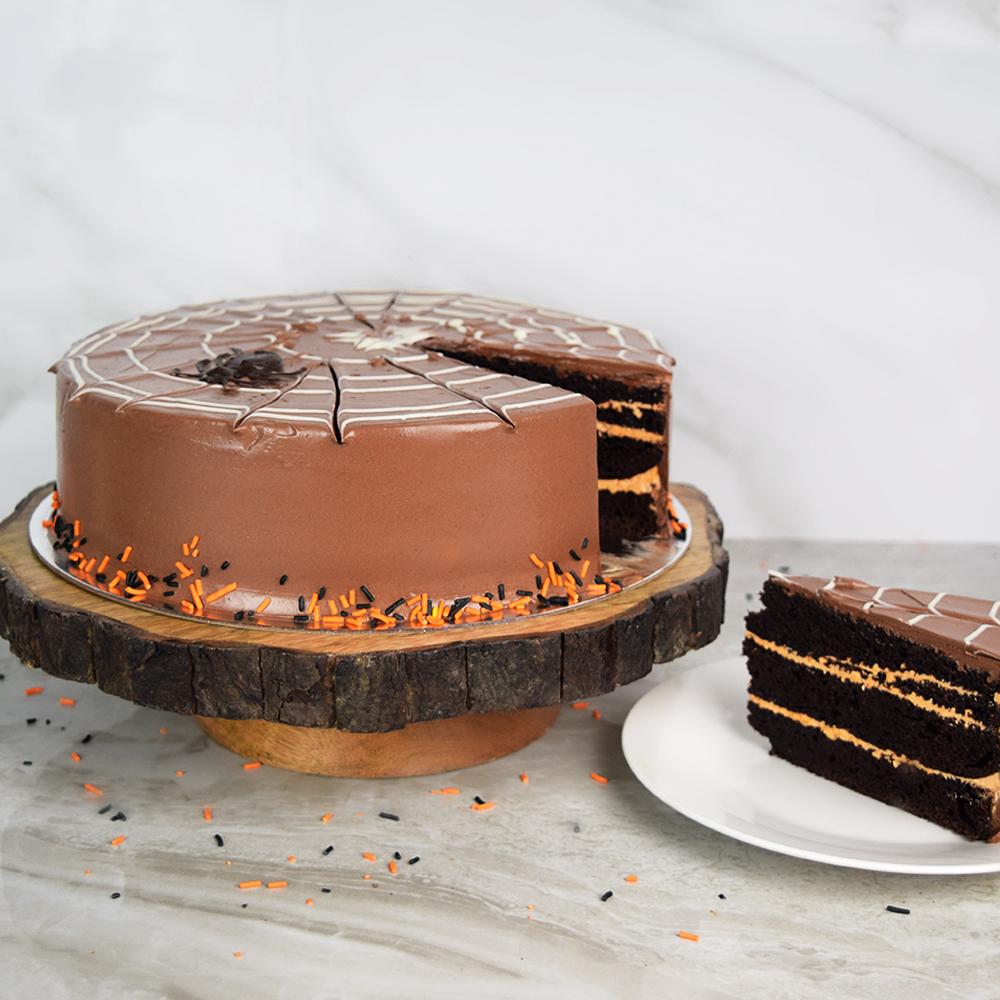 Large Halloween Spiderweb Cake