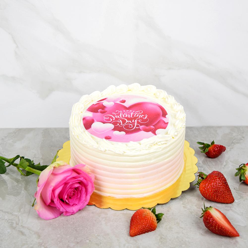Happy Valentine's Day Vanilla Cake, valentines gift, valentines, cake gift, cake, baked goods gift, baked goods