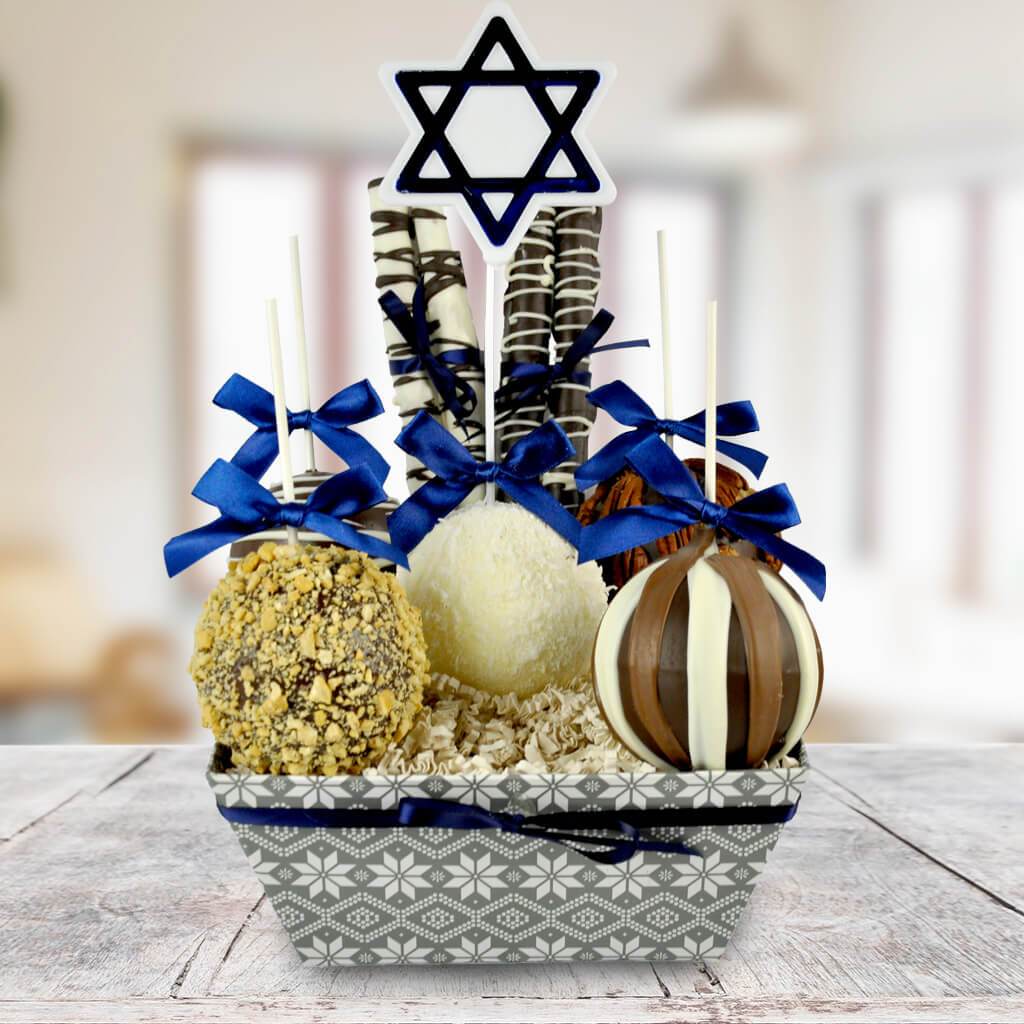 Happy Hanukkah Chocolate Apple Basket