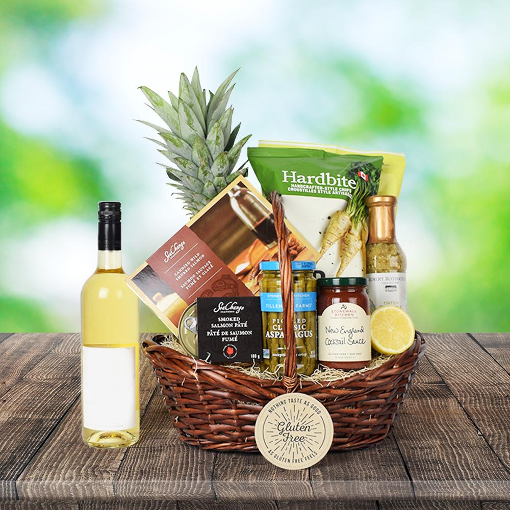 Ready for a picnic gift basket with wine