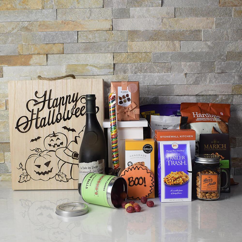 Halloween Spooktacular Gift Crate With Wine