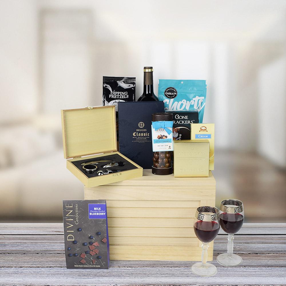 Chocolate & Wine Treat Gift Crate