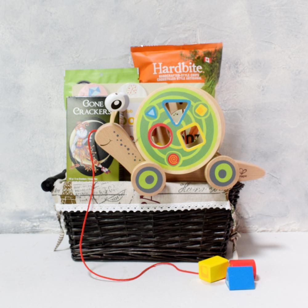 Hape Walk-A-Long Snail Baby Gift Basket