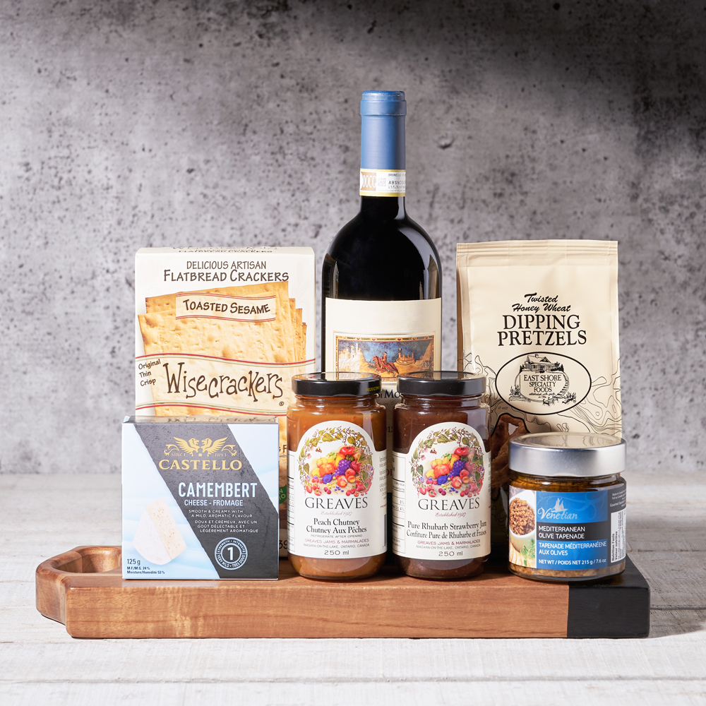 Gourmet Dipping & Wine Gift Basket, Wine Gift Baskets, Gourmet Gift Baskets, USA Delivery