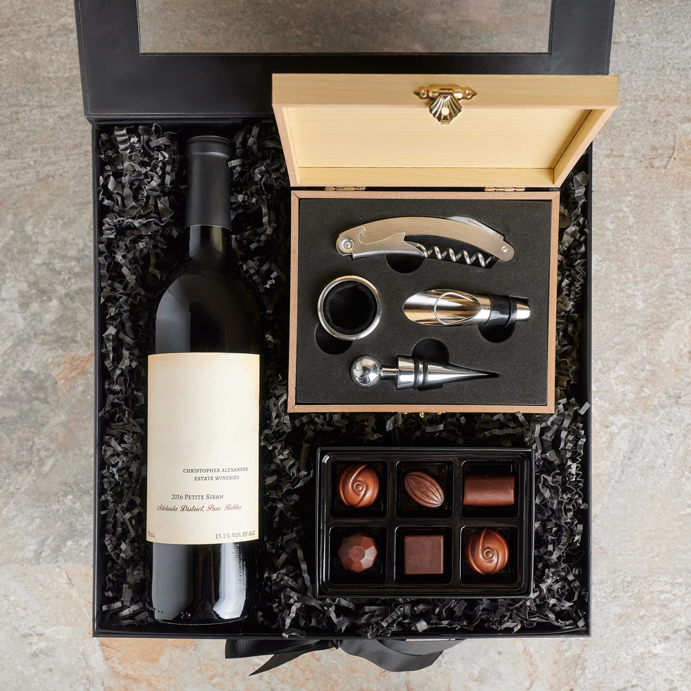 Viski Wine Glass And Corkscrew Gift Box, Set Of 3, 16, Viski