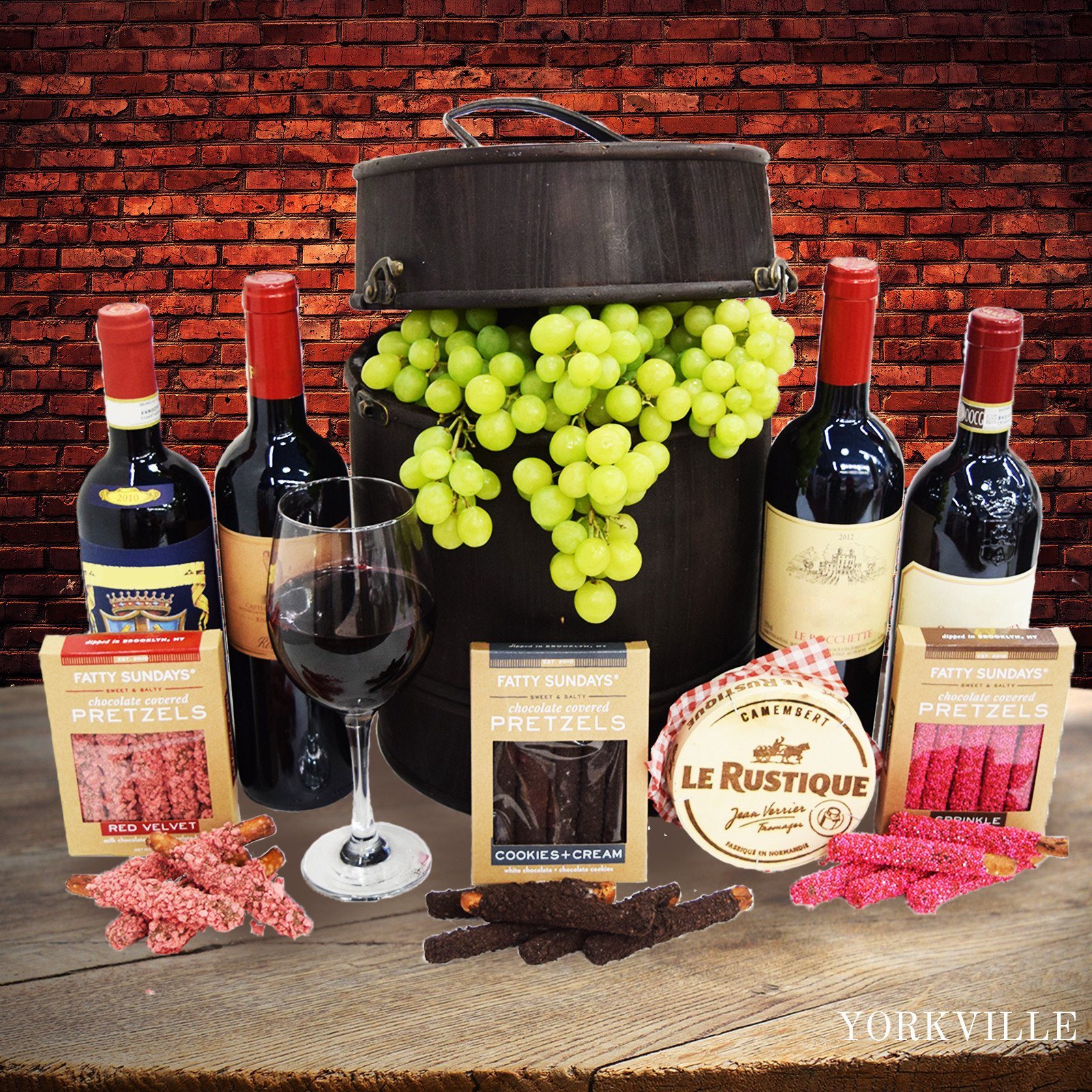 The Ultimate Wine Barrel features a large 4 bottle wine barrel with 4