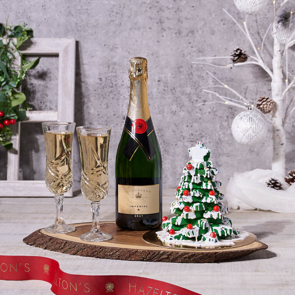 Bubbly & Holiday Tree Cookie Gift Set