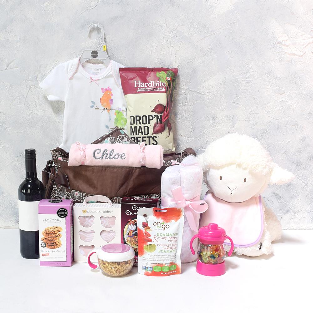 An Angel Baby Girl Gift Set With Wine