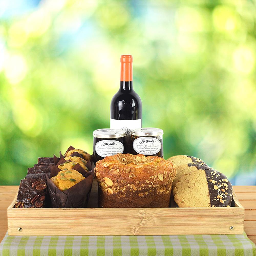 Wine & Baked Treats Gift Basket HAZELTON'S USA