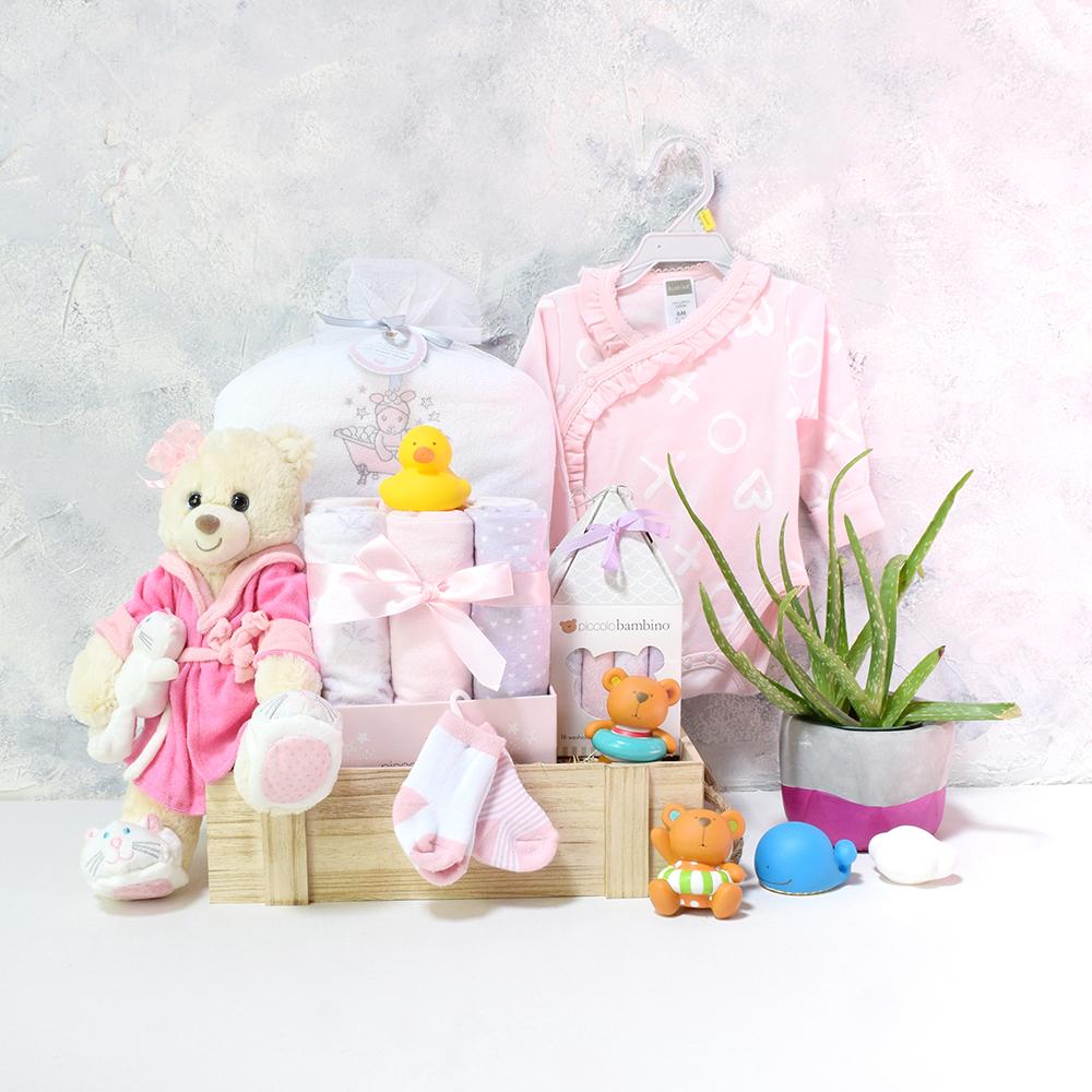Baby Girl Bath Time Gift Basket