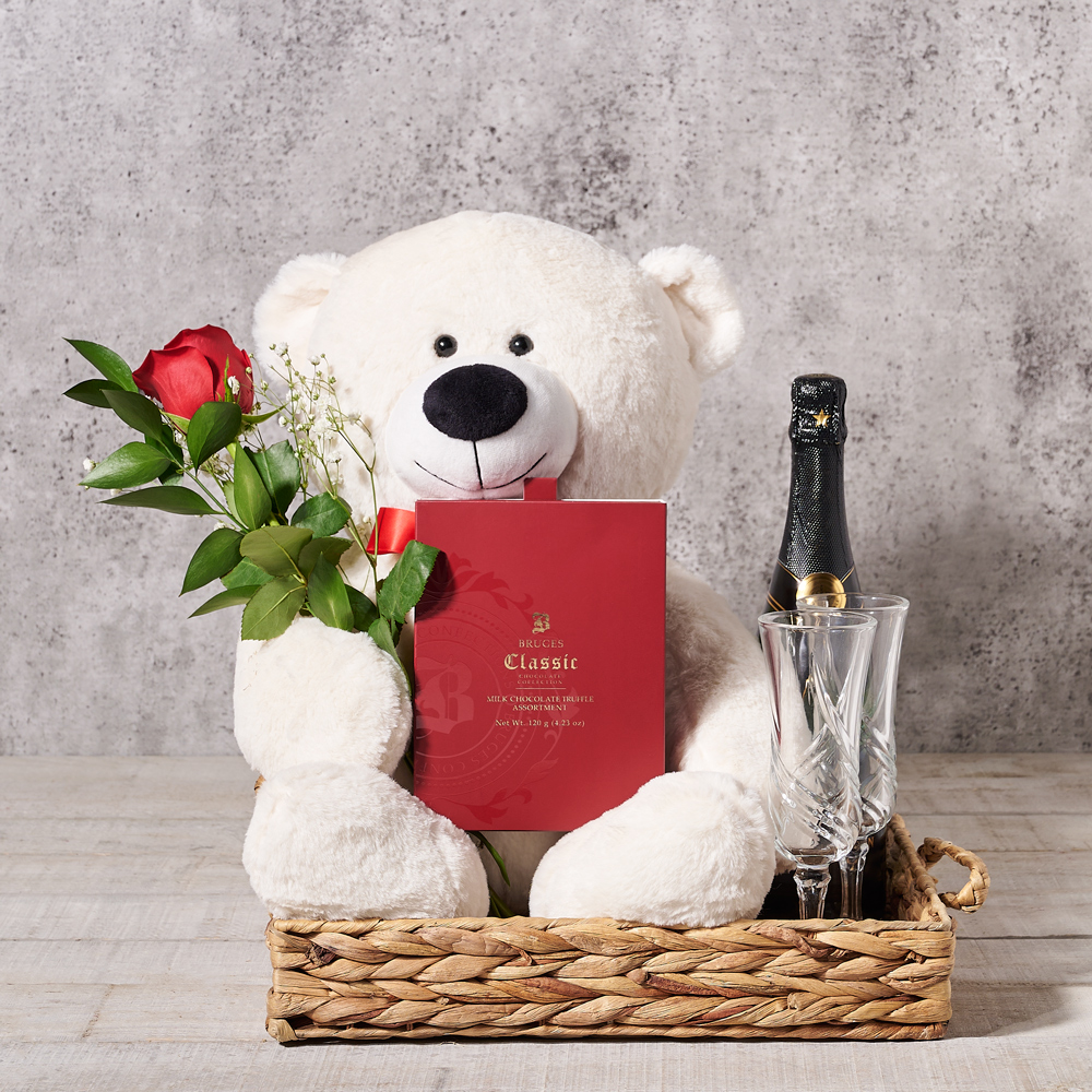 Ardent Bear & Champagne Gift Basket