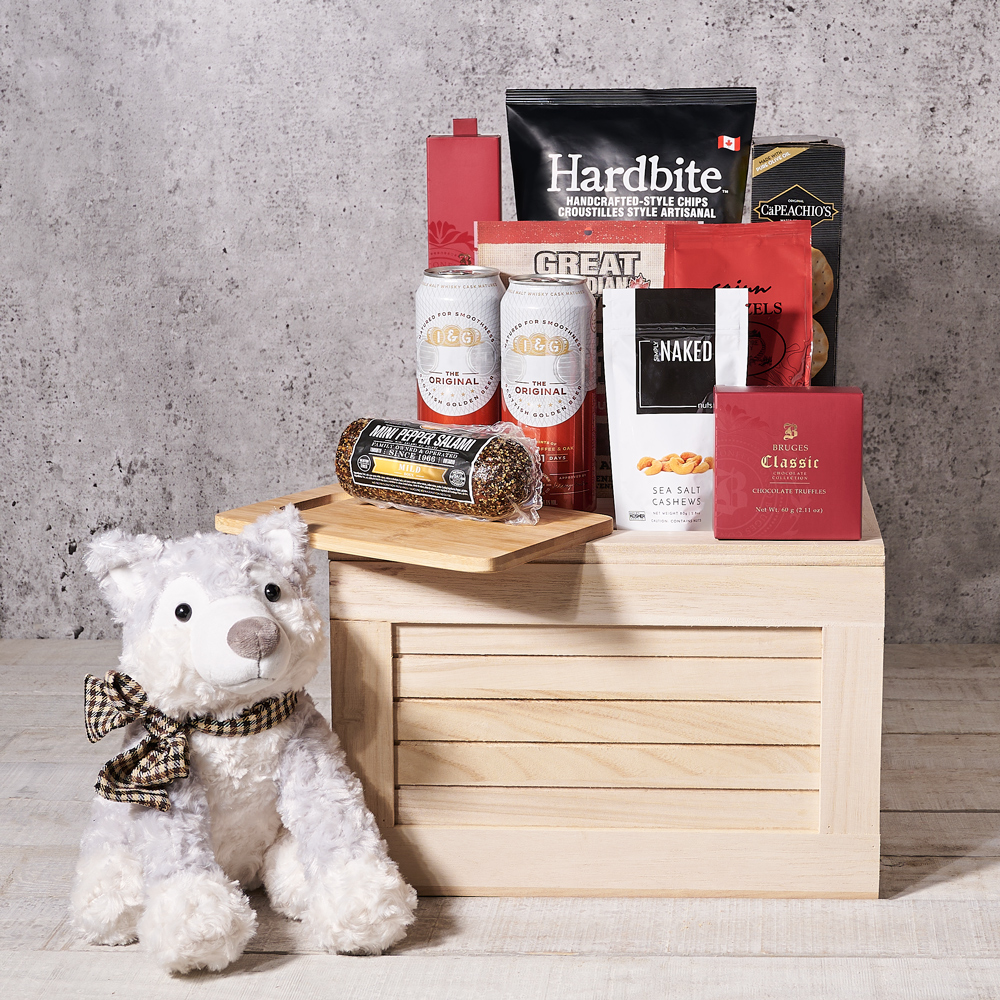“I Woof You” Beer & Snacks Crate, Valentine's Day gifts, beer gifts