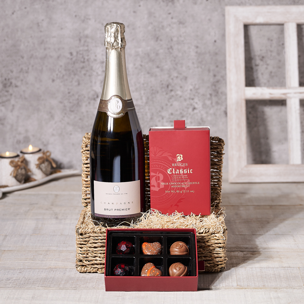 Irresistible Delight Champagne Gift Box, Valentine's Day gifts, sparkling wine gifts