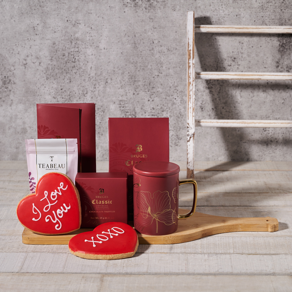 Romantic Morning Valentine’s Day Gift Basket, Valentine's Day gifts