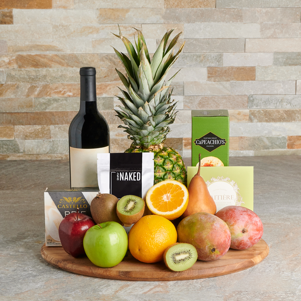 Wine & Snacking Board, wine gift, wine, fruit gift, fruit, gourmet gift, gourmet