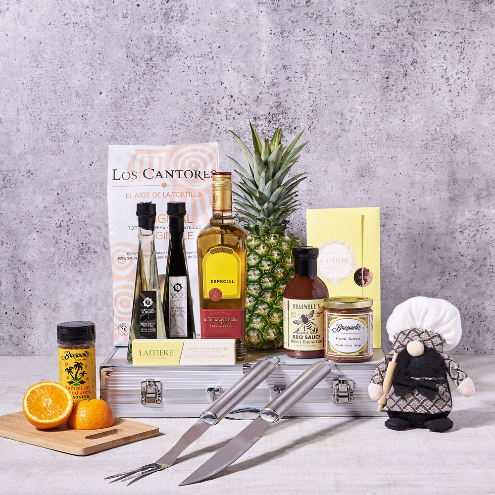 World’s Best Barbequing Gift Basket with Liquor
