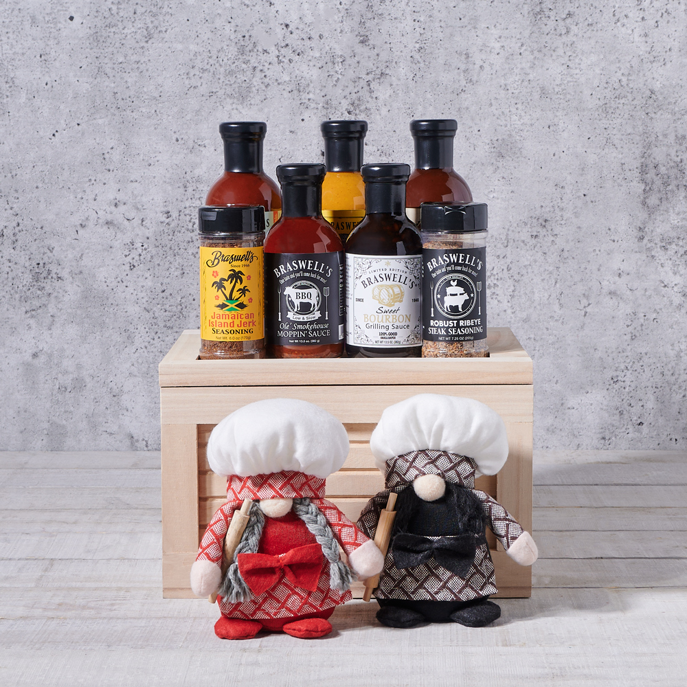 Deluxe Barbeque Sauce Gift, gourmet gift, gourmet, bbq gift, bbq, barbecue, barbecue gift, grilling gift, grilling, plush gift