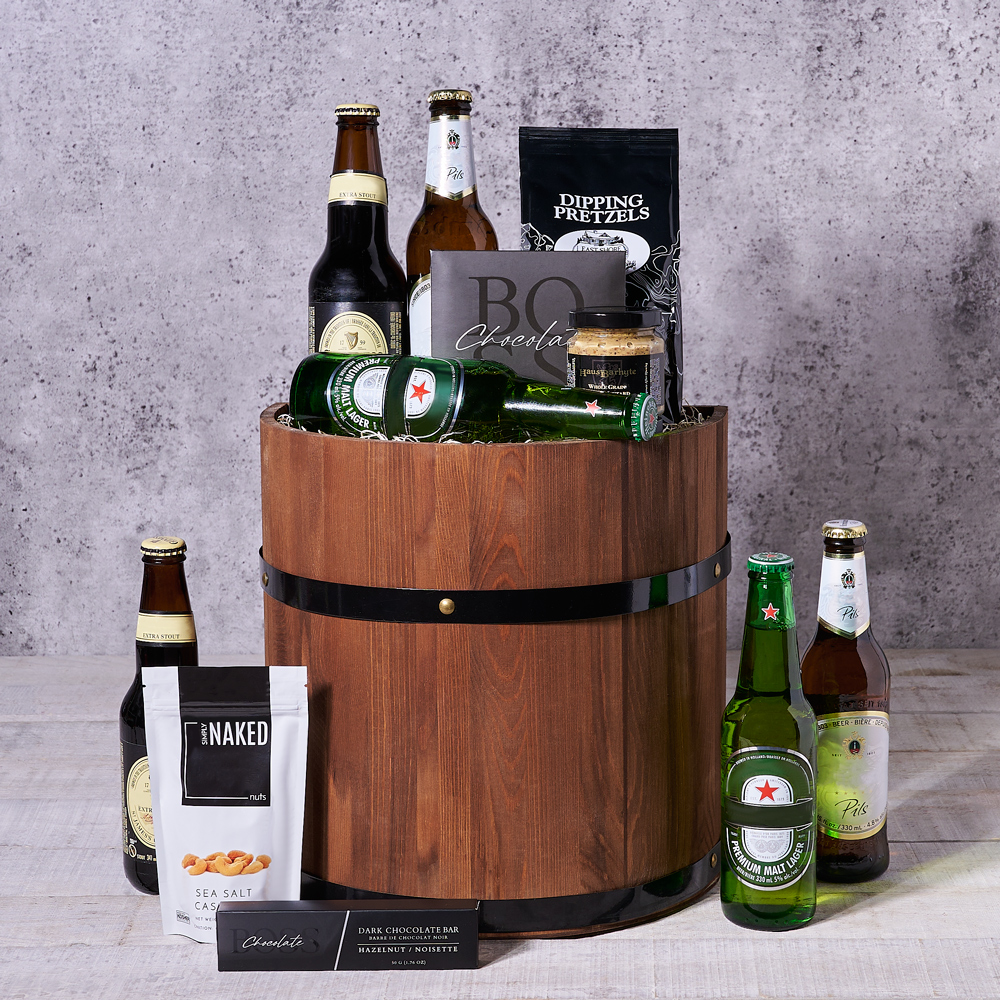 Barrel of Beer Gift Basket