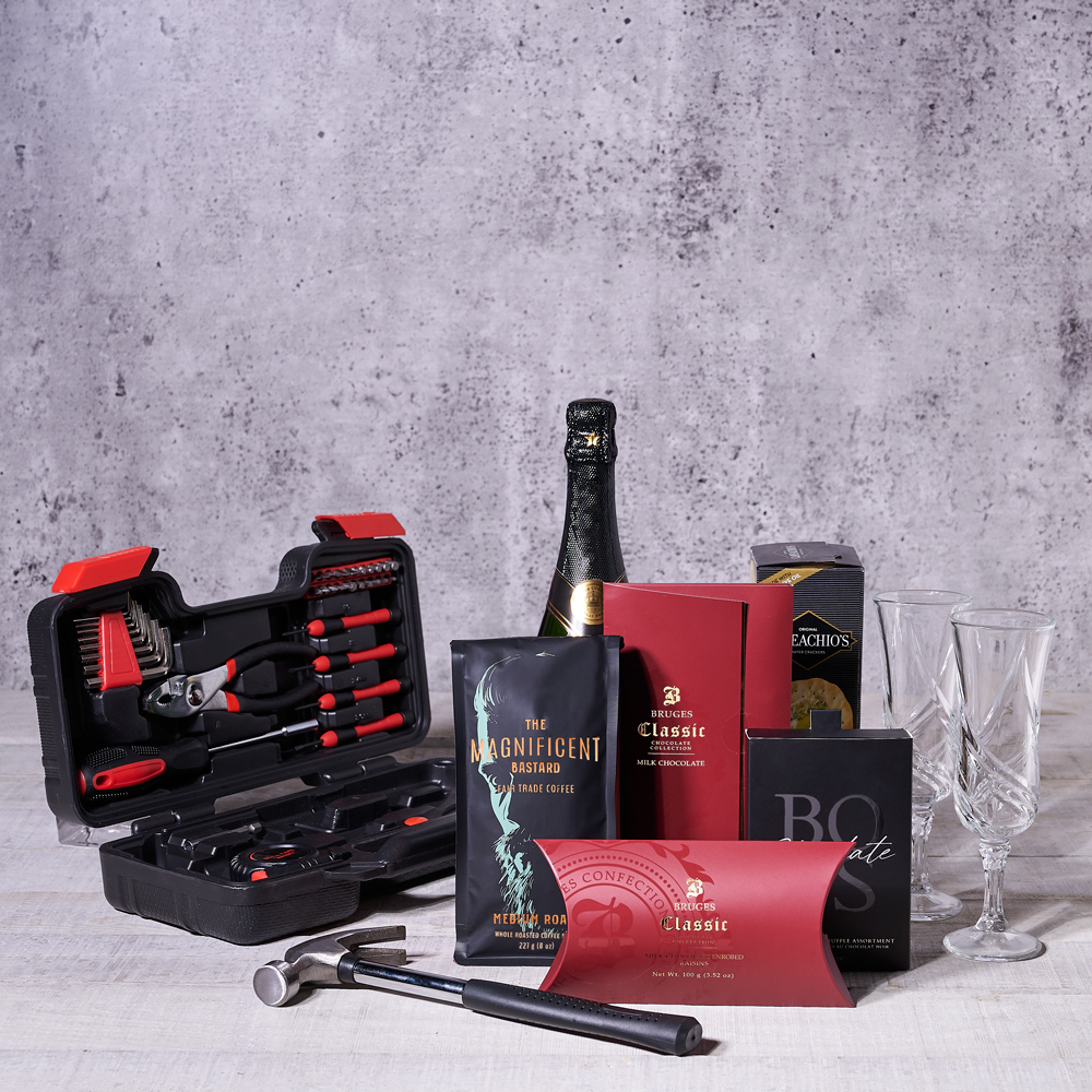 Happy Housewarming Gift Basket, gourmet gift, chocolate gift, champagne gift, sparkling wine gift, housewarming, coffee
