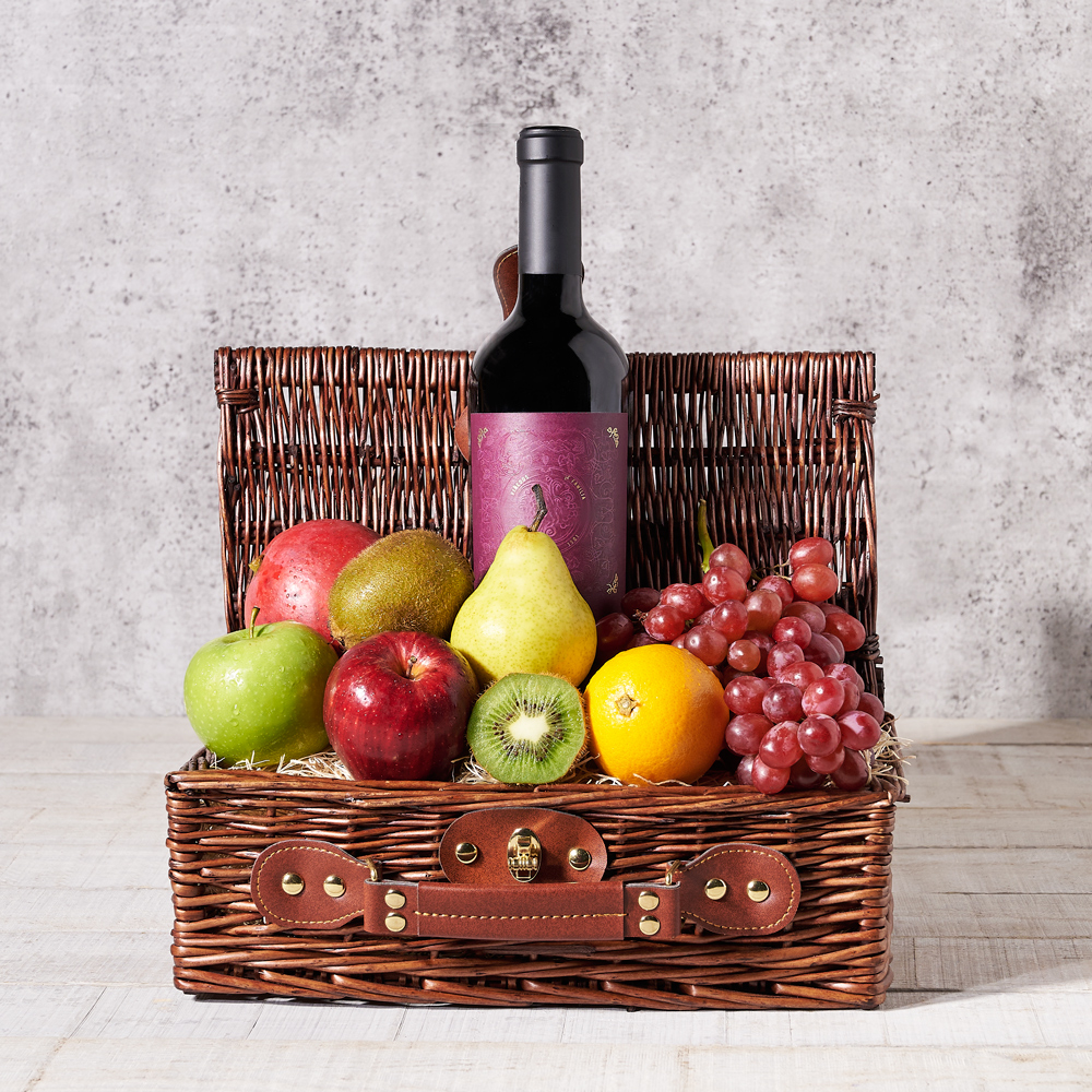 Bartalucci Wine Gift Basket, Wine Gift Baskets, Gourmet Gift Baskets, Fruits Gift Baskets, USA Delivery