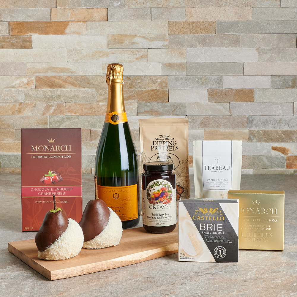 Boozy Chocolates Gourmet Gift Box - Moet Champagne & Whisky | Compartés