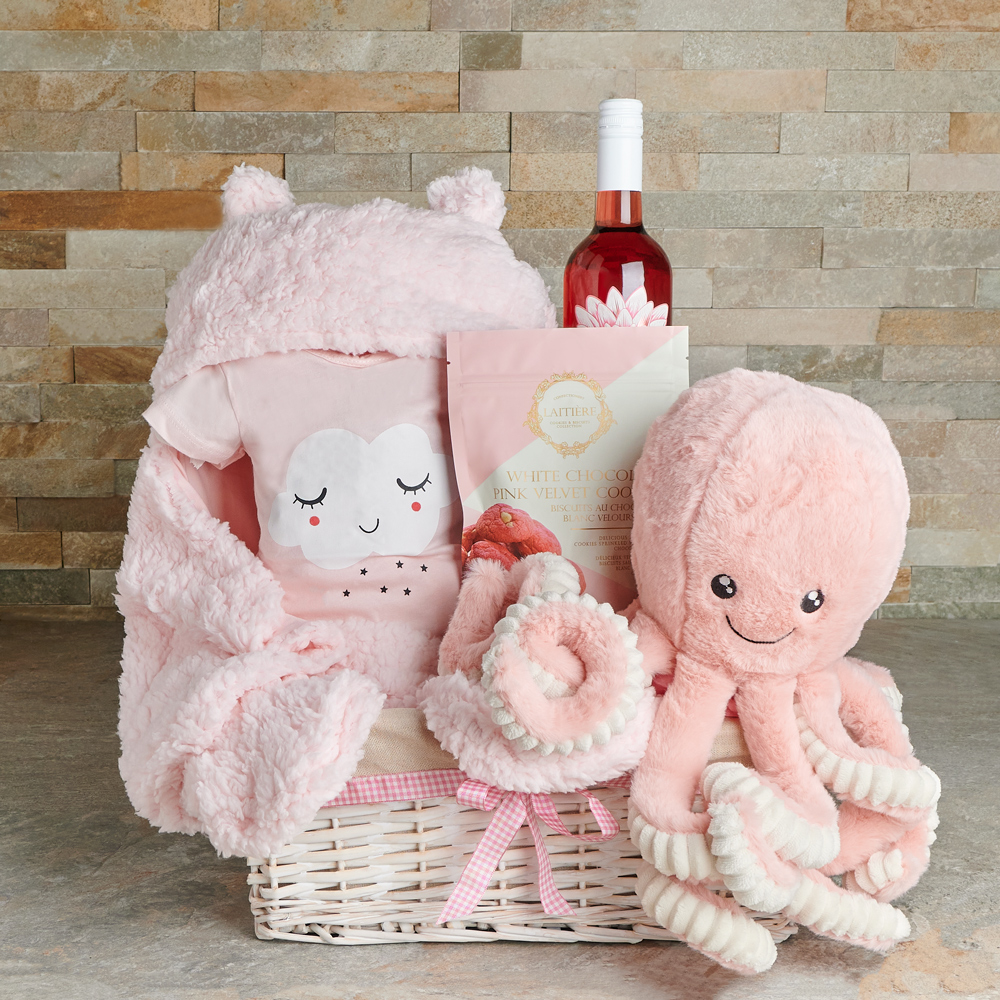 Cozy Parent & Baby Girl Gift Basket
