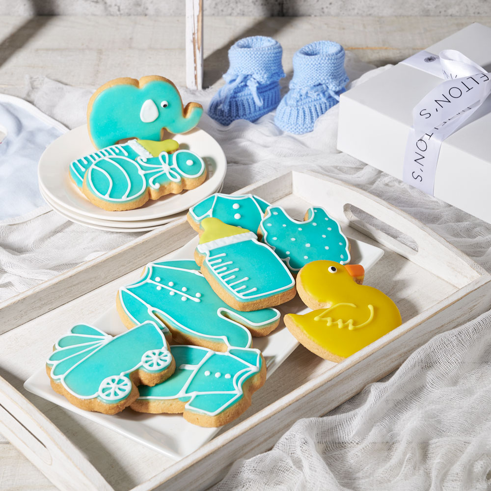 Blue Welcome Baby Cookie Gift Box, Baby Boy Cookies, Baby Cookies, Cookies, USA Delivery
