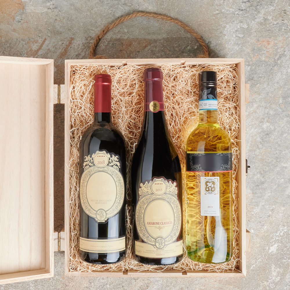 Wine Trio Gift Basket, Three Wines, Wine Gift Crate, Wine Gift Baskets, Canada Delivery