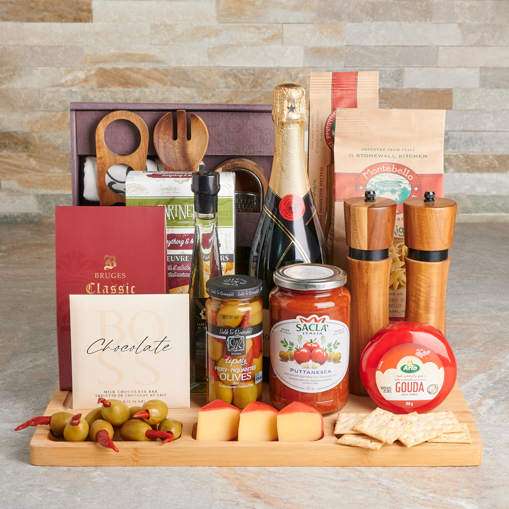 TASTES OF ITALY GIFT SET WITH CHAMPAGNE