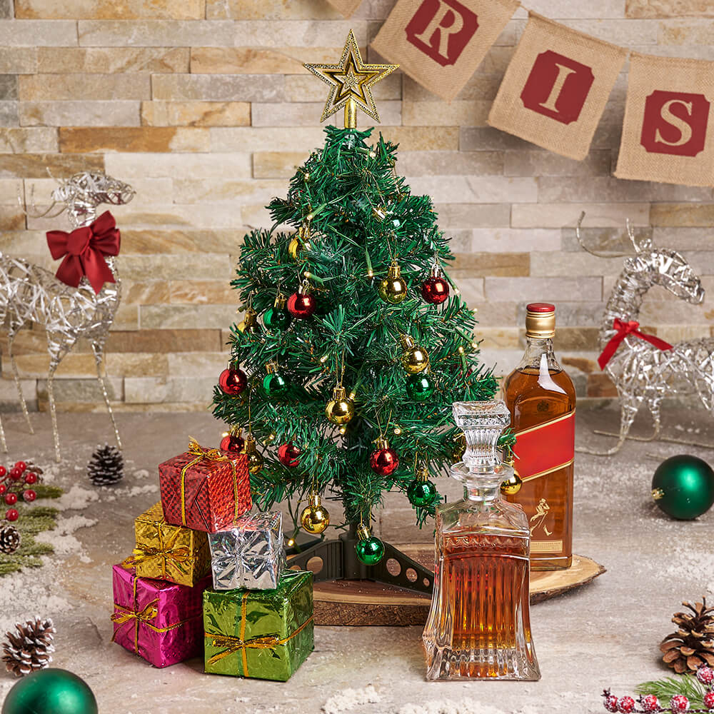 Christmas Tree & Spirits Gift - Gift Baskets Delivery