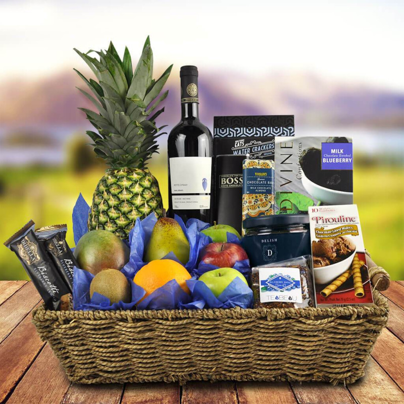 Coventry Fruit & Wine Gift Basket HAZELTON'S USA