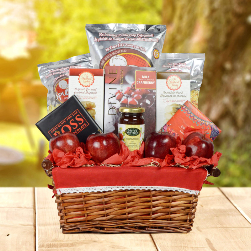 Festive Kosher Apple Gift Basket HAZELTON'S USA
