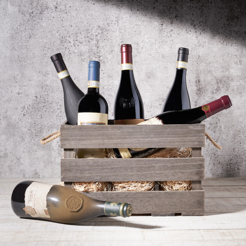 Hazelton’s Six Wine Crate with Premium Vintage Wine Wine gift baskets