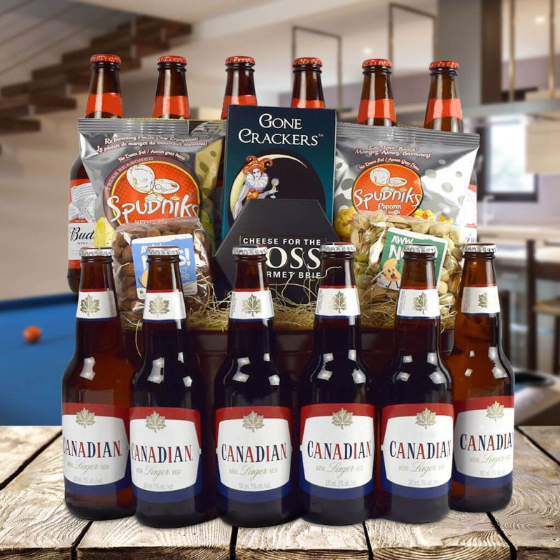 Canadian & Buds Beer Gift Basket HAZELTON'S USA