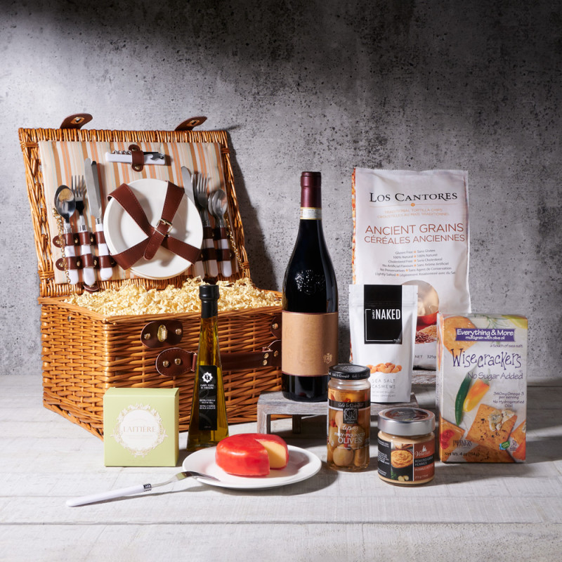 The Napa Valley Picnic Basket with Wine Wine Gift Baskets USA delivery