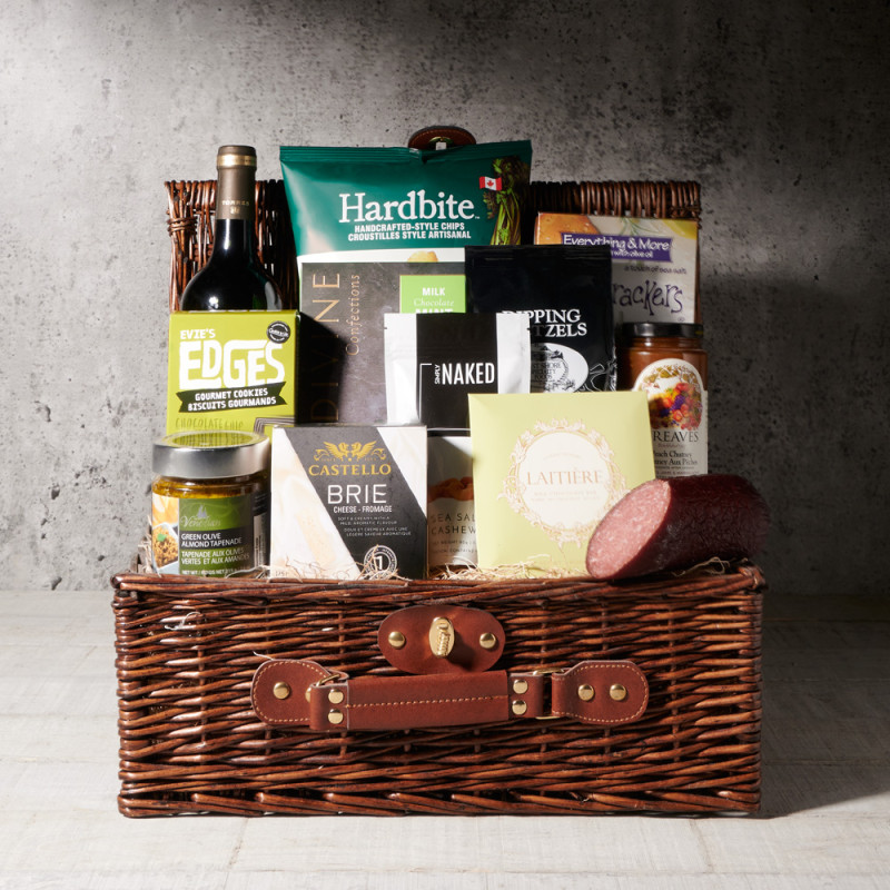 A Luxurious Picnic for Two Gift Basket HAZELTON'S USA Wine gift baskets US delivery