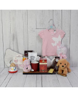 Birth of a Baby Girl Gift Basket