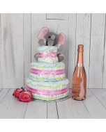Diaper Cake Gift Set with Champagne