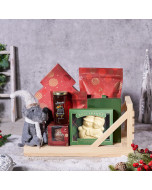 Christmas Sleigh Gift Basket, christmas gift, christmas, holiday gift, holiday, gourmet gift, gourmet