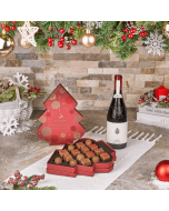 Christmas Wine & Chocolate Tree Gift Set, wine gift, wine, chocolate gift, chocolate, christmas gift, christmas, USA delivery, Set 26031-2022, Set 28411-2024