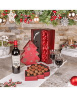 Christmas Wine Lover Gift Set, chocolate gift, chocolate, wine gift, wine, christmas gift, christmas, holiday gift, holiday, USA delivery