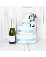 Cuddly Diaper Cake Gift Set with Champagne