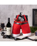 Santa's Shave & Wine Gift Set, Christmas gift baskets, gifts for guys, spa gift baskets, wine gift baskets