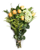 Soft Yellow Roses, Hydrangea and Sinuata Bouquet