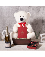 The "Sweet Love" Gift Basket, Valentine's Day gifts, sparkling wine gifts, chocolate gifts