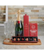 Sweet Valentine’s Day Celebration Basket, Valentine's Day gifts, sparkling wine gifts, chocolate gifts