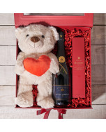Simply Amorous Gift Box, Valentine's Day gifts, plush gifts, sparkling wine gifts