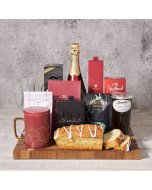Heartfelt Treats & Snacks Gift Basket, Valentine's Day gifts, sparkling wine gifts, gourmet gift baskets